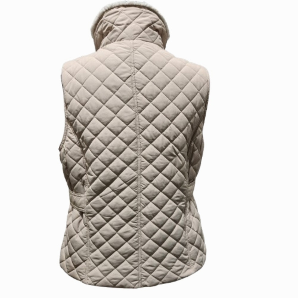 Weatherproof Quilted Bone-coloured  Beige Women's Faux Fur Lined Vest (L) - Picture 7 of 16
